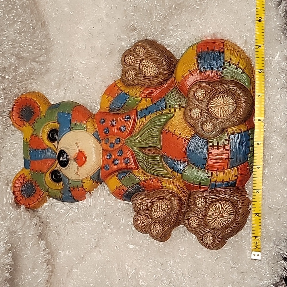 Vintage Foam Craft Teddy Bear Wall Art